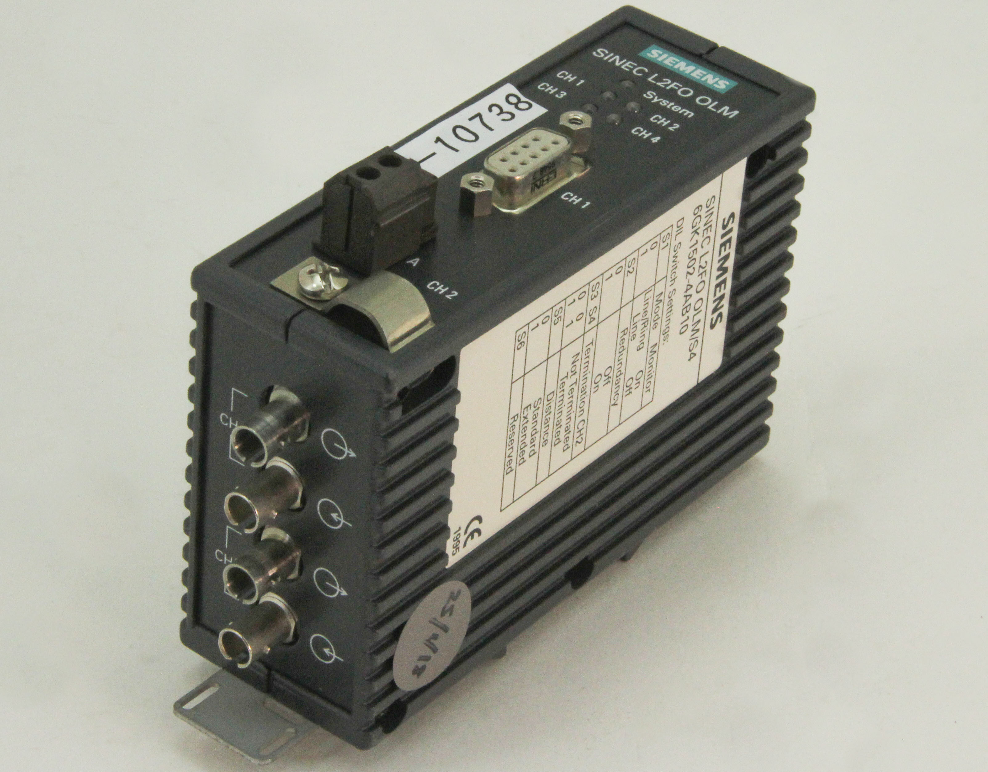 10738 SIEMENS OPTICAL LINK MODULE, SINEC L2FO OLMS4 6GK1502-4AB10 